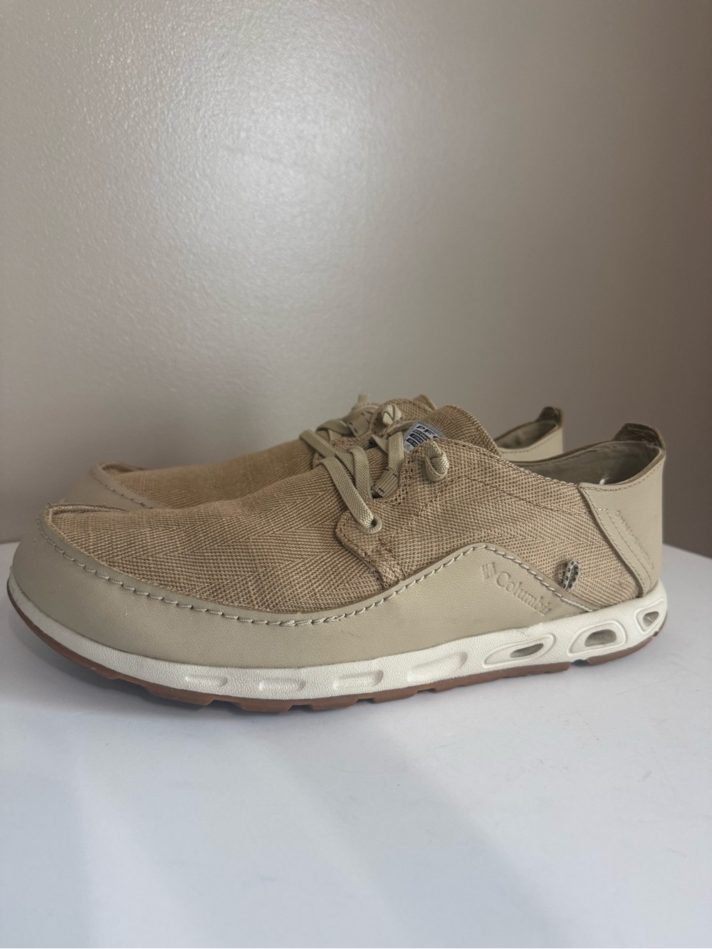 Columbia Mens PFG Bahama Vent Loco Relaxed III Boat Shoes Canvas Leather Tan 9.5 - Picture 2 of 11